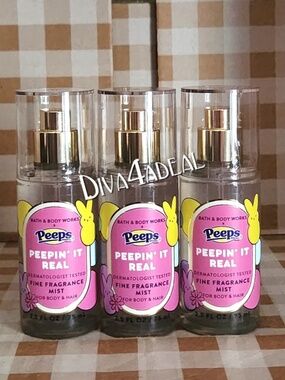 3X Bath & Body Works X PEEPS 3PC Mini/Travel Mist Sprays